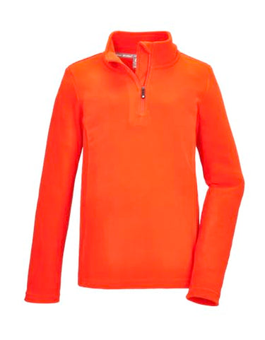 killtec Jungen Fleeceshirt mit Stehkragen und Reißverschluss KSW 184 BYS FLC SHRT, dunkelorange, 152, 40867-000 im Sale